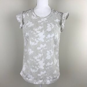 J. Crew Top - Cream with floral print and back zip